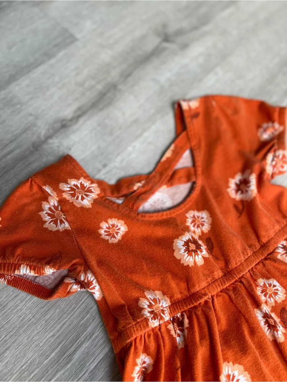 Carter's Orange Floral Tiered Dress
